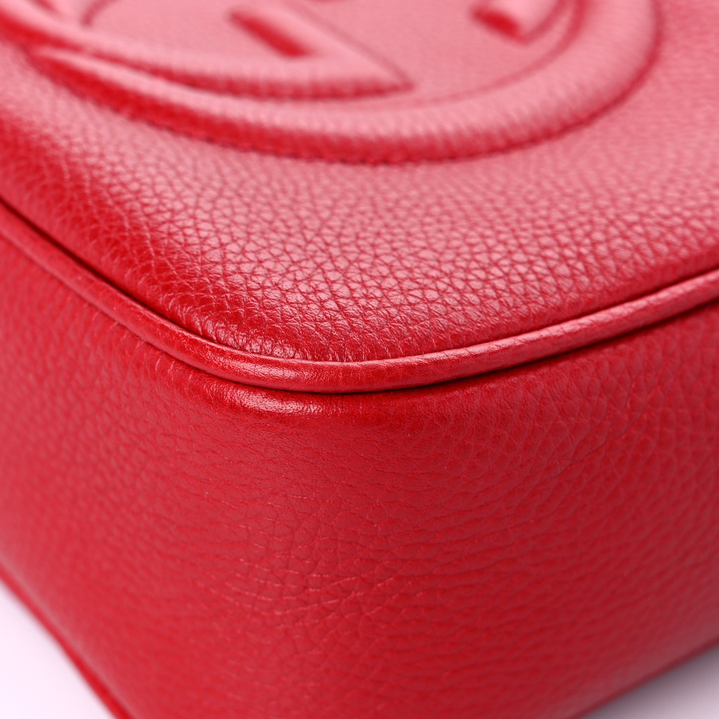 Pebbled Calfskin Small Soho Disco Bag Tabasco Red
