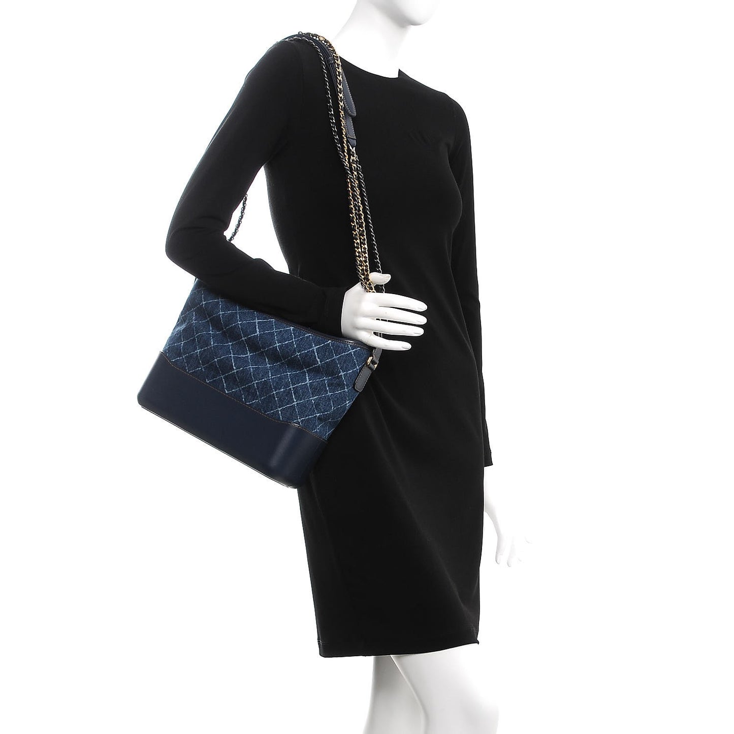 Denim Calfskin Medium Gabrielle Hobo Blue