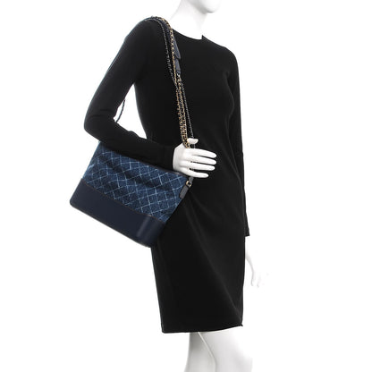 Chanel Denim Calfskin Medium Gabrielle Hobo Blue 3 of 10