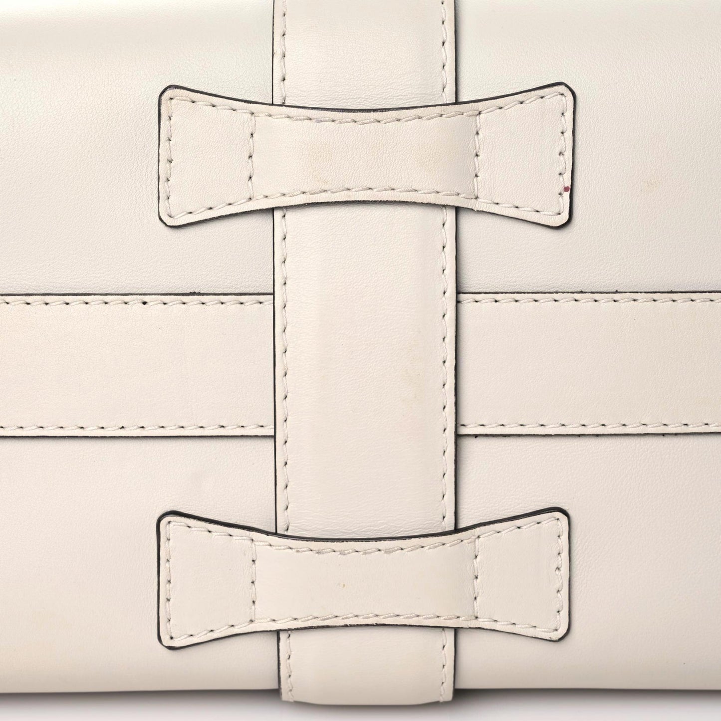 Calfskin Medium Stirrup Top Handle Bag White