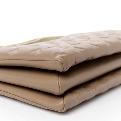 Louis Vuitton Lambskin Embossed Monogram Coussin MM Taupe 10 of 11
