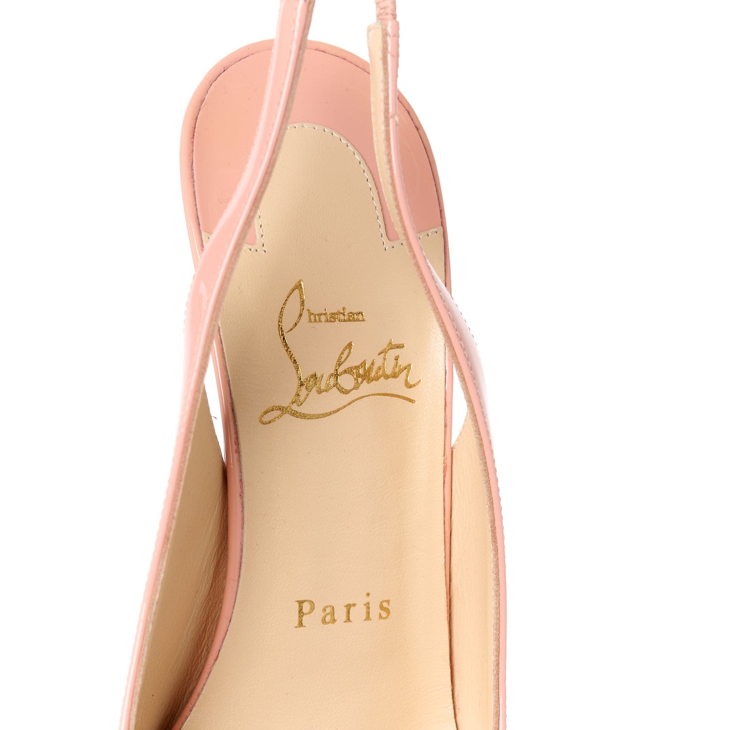 Christian Louboutin Patent Drama Sling 70 Pumps 37.5 Pink Bronze 6 of 8