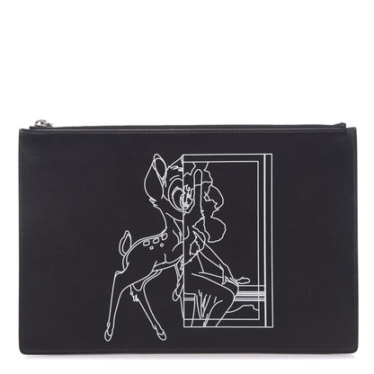 Givenchy Calfskin Bambi Print Medium Cosmetic Pouch Black 1 of 7