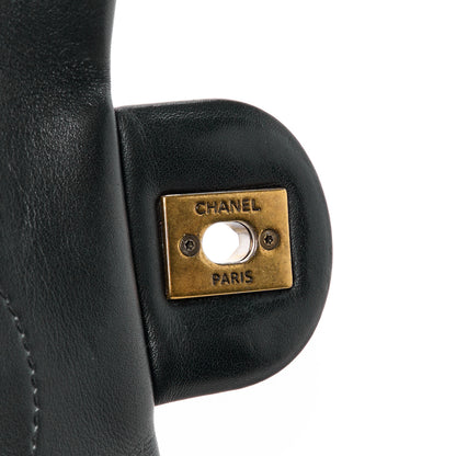 Chanel Glazed Calfskin Quilted Medium Gold Bar Top Handle Flap Black 6 of 11