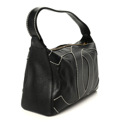 Chanel Caviar CC Stitched Hobo Black 3 of 10
