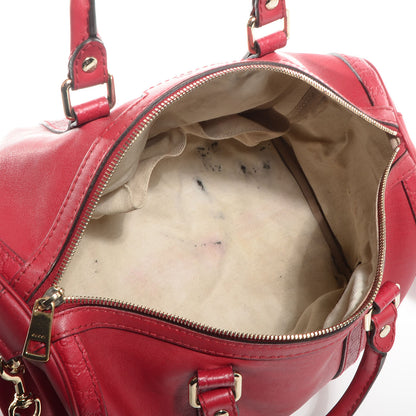 Gucci Calfskin Microguccissima Trim Medium Boston Raspberry Red 6 of 11
