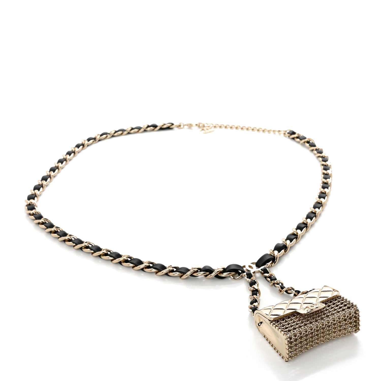 Chanel Lambskin Chain CC Flap Bag Belt 90 Black Gold 1 of 5