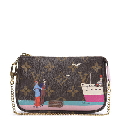 Louis Vuitton Monogram 2016 Christmas Animation Mini Pochette Accessories Rose Ballerine 1 of 9