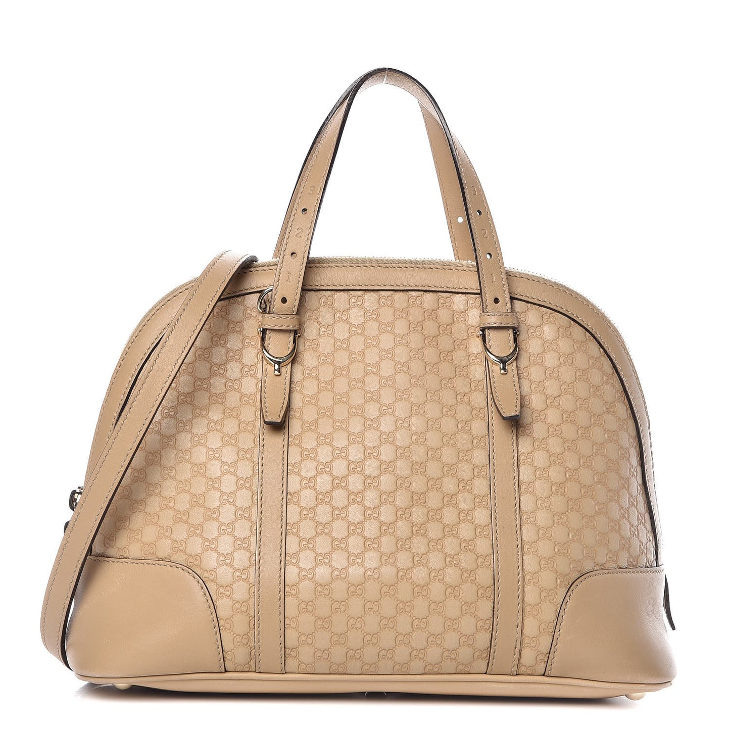 Microguccissima Small Nice Top Handle Dome Bag Beige