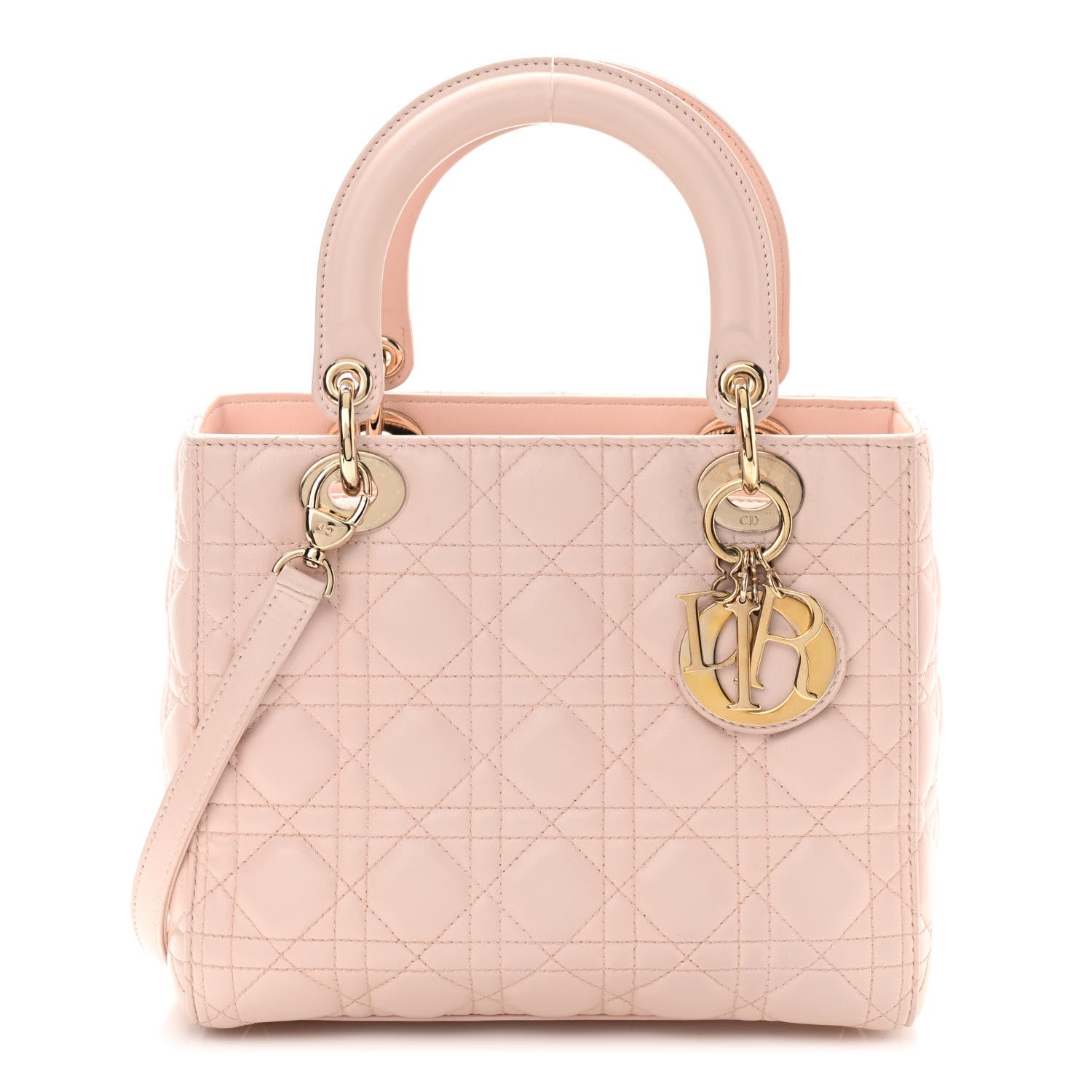 Christian Dior Lambskin Cannage Medium Lady Dior Light Pink 1 of 13