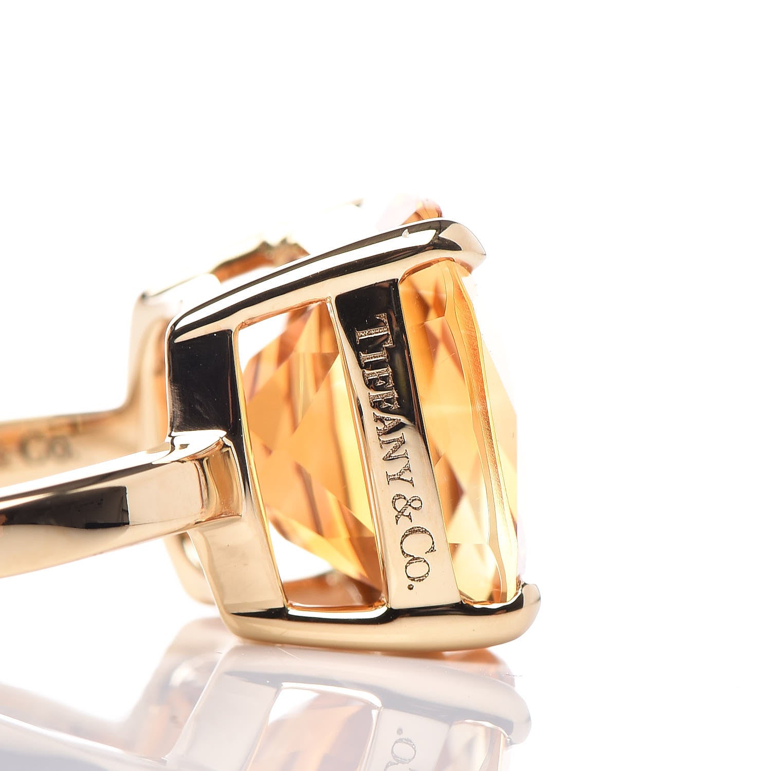 Tiffany 18K Yellow Gold Citrine Sparklers Cocktail Ring 53 6.25 5 of 8
