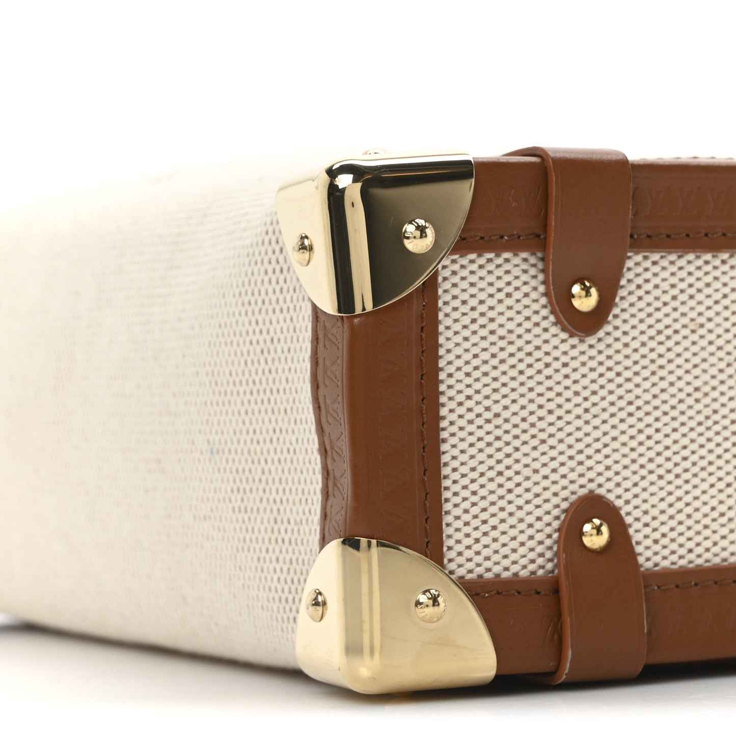 Canvas Side Trunk MM Ecru Cognac