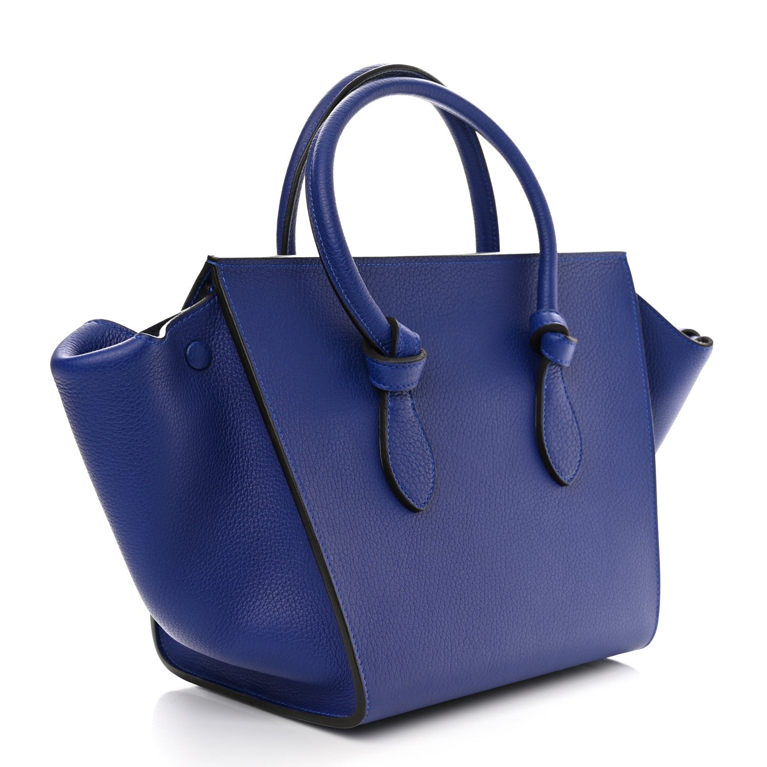Celine Crisped Calfskin Mini Tie Knot Tote Indigo 3 of 10