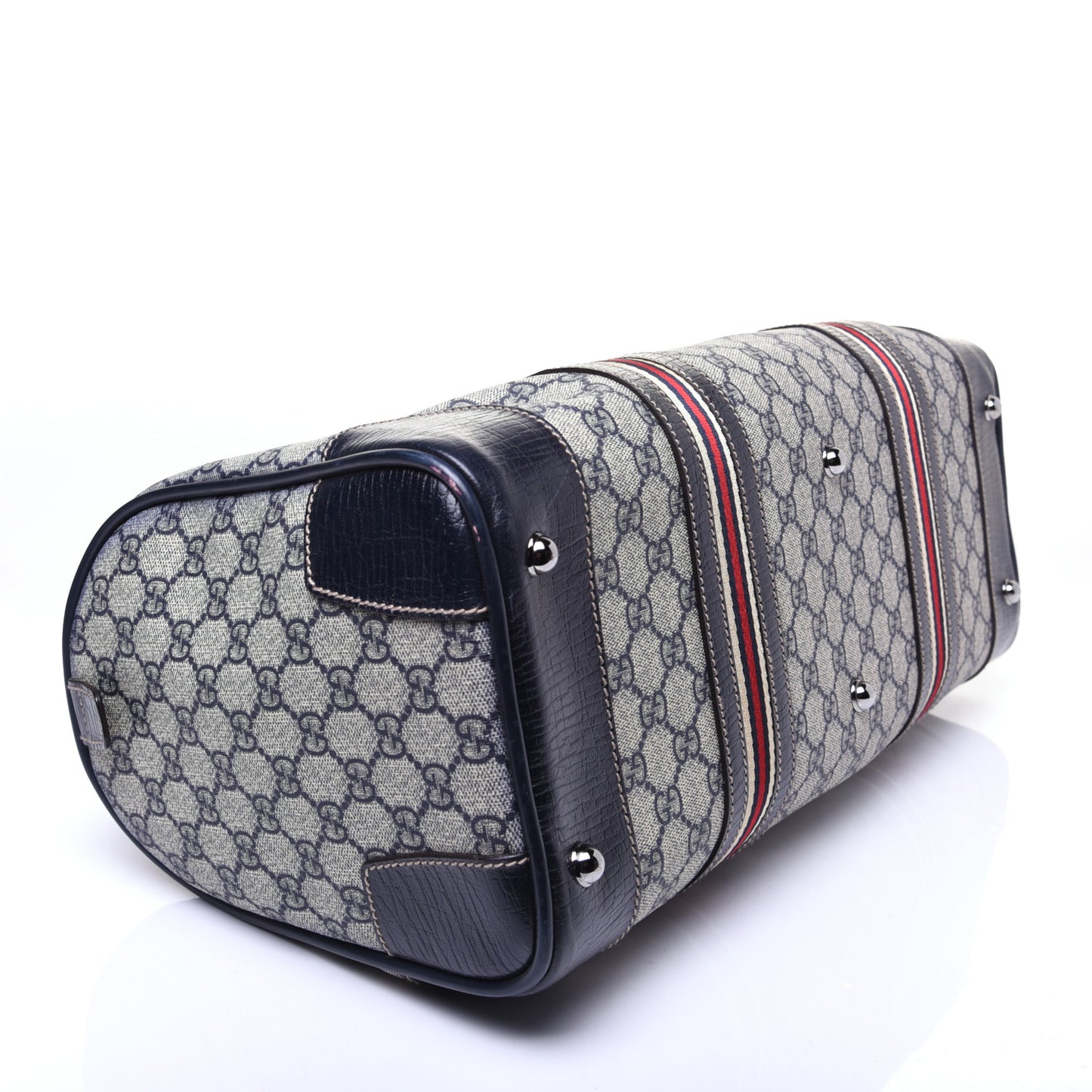 GG Supreme Monogram Web Large Carry On Duffle Bag Navy