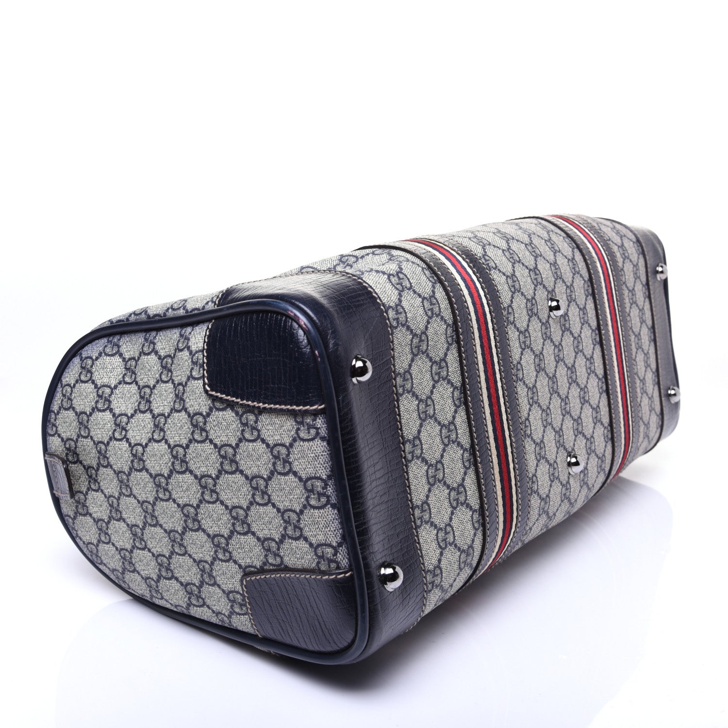 Gucci GG Supreme Monogram Web Large Carry On Duffle Bag Navy 4 of 14