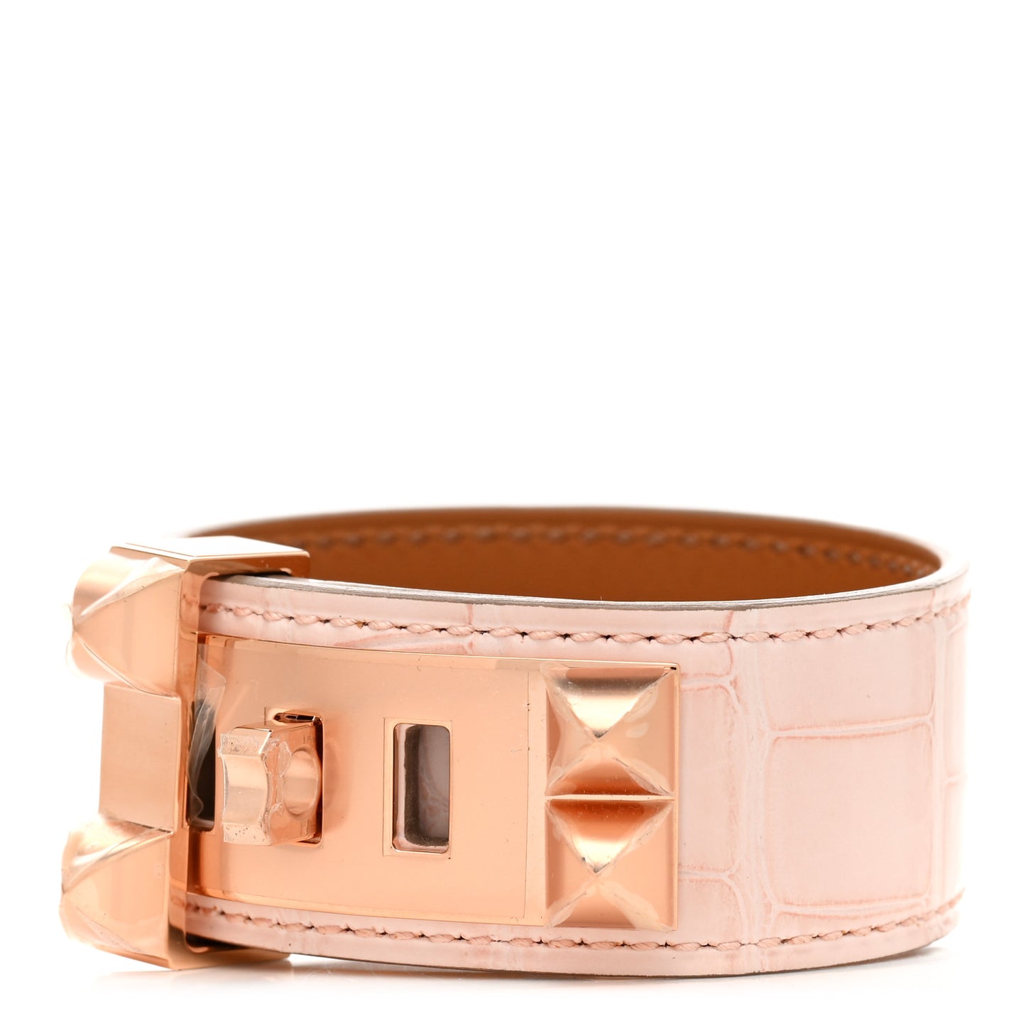 Matte Alligator Collier de Chien CDC 24 Bracelet T2 Rose Pale