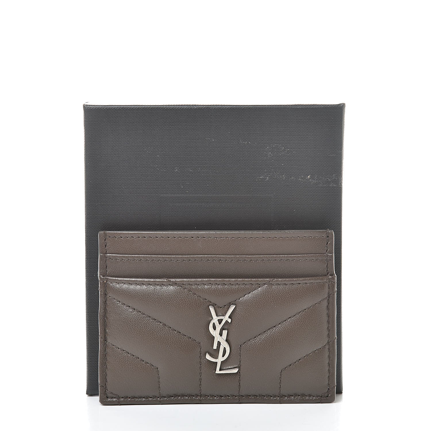 Saint Laurent Calfskin Y Quilted Monogram LouLou Credit Card Case Faggio 8 of 8