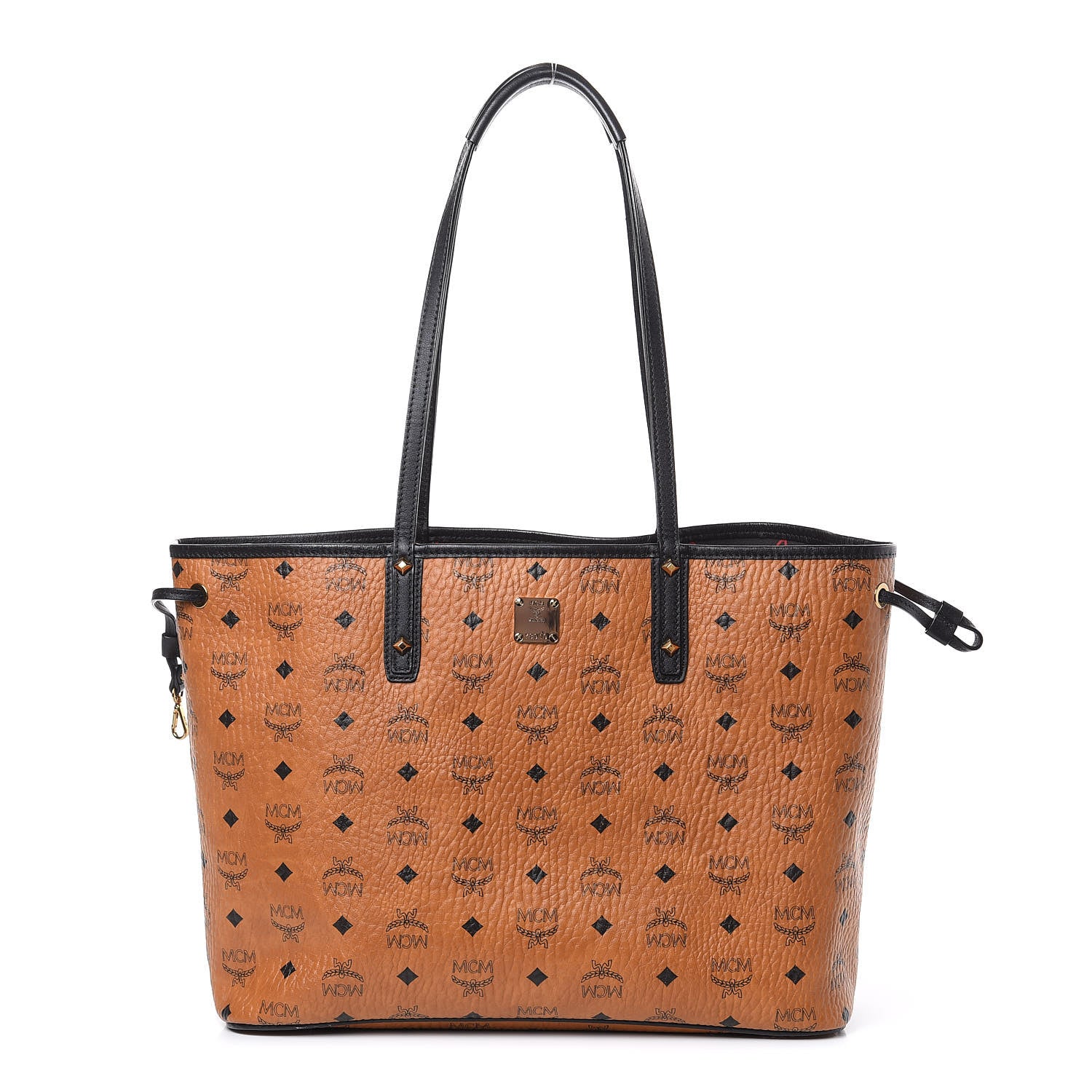 MCM Visetos Medium Project Reversible Shopper Tote Cognac 1 of 16