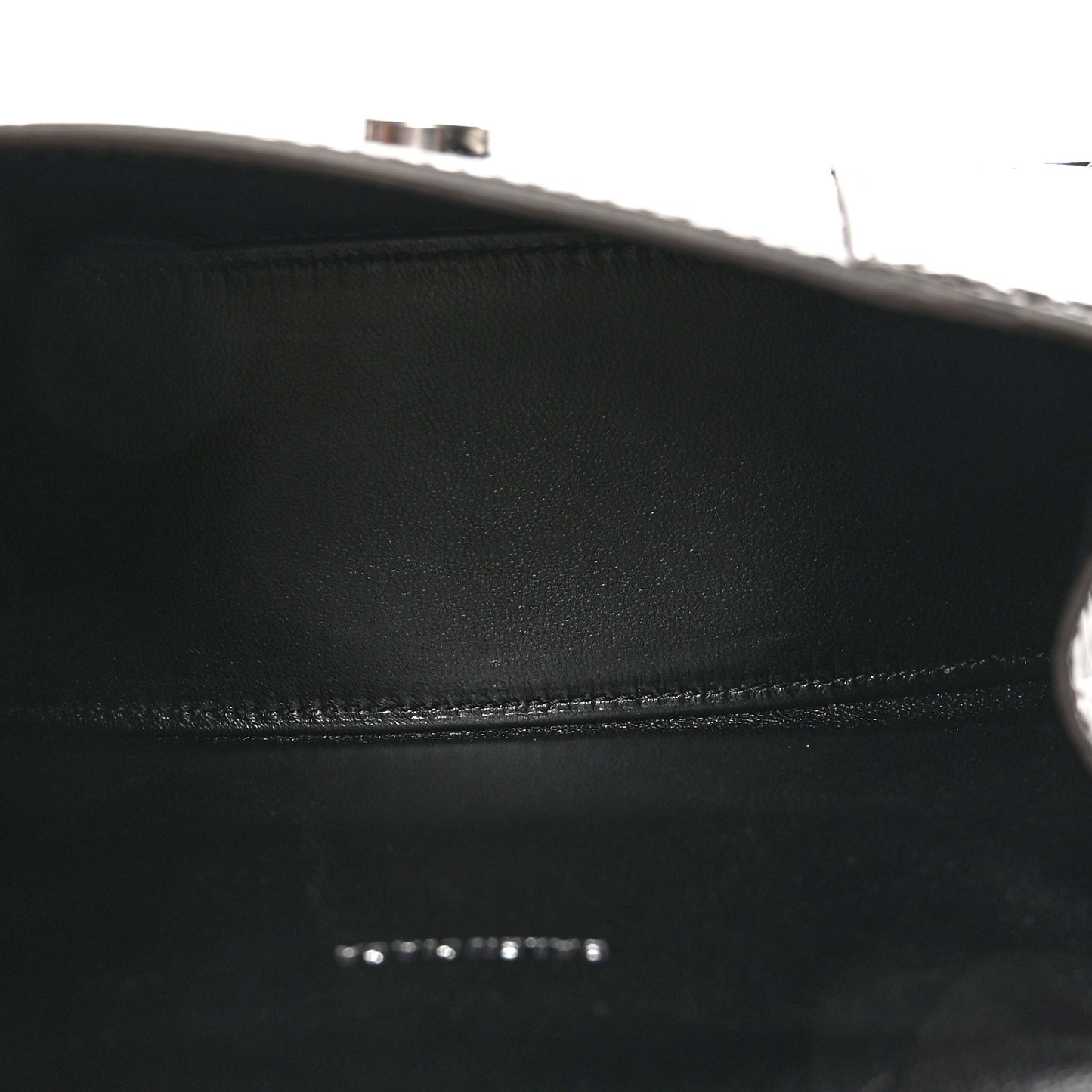 Metallic Shiny Calfskin Crocodile Embossed Hourglass Top Handle Bag XS Dark Bronze