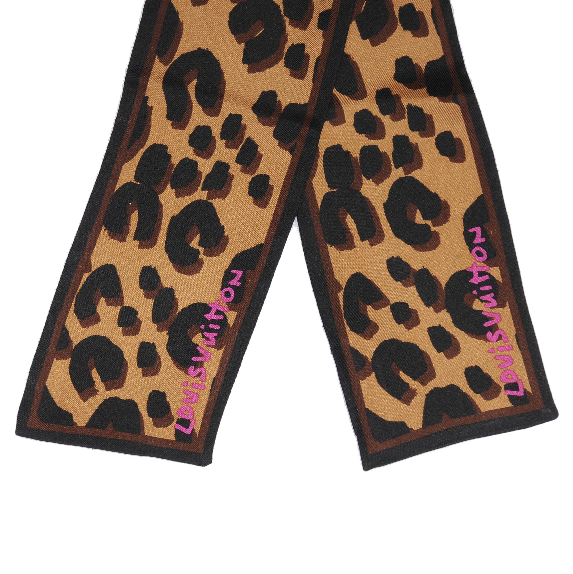 Louis Vuitton Silk Leopard Bandeau Scarf Marron 2 of 4