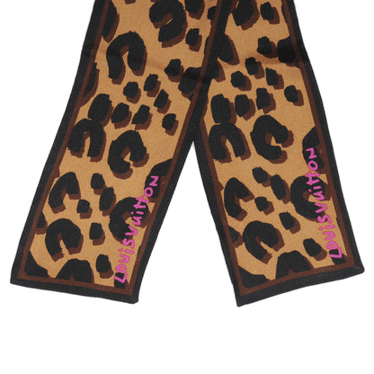 Louis Vuitton Silk Leopard Bandeau Scarf Marron 2 of 4