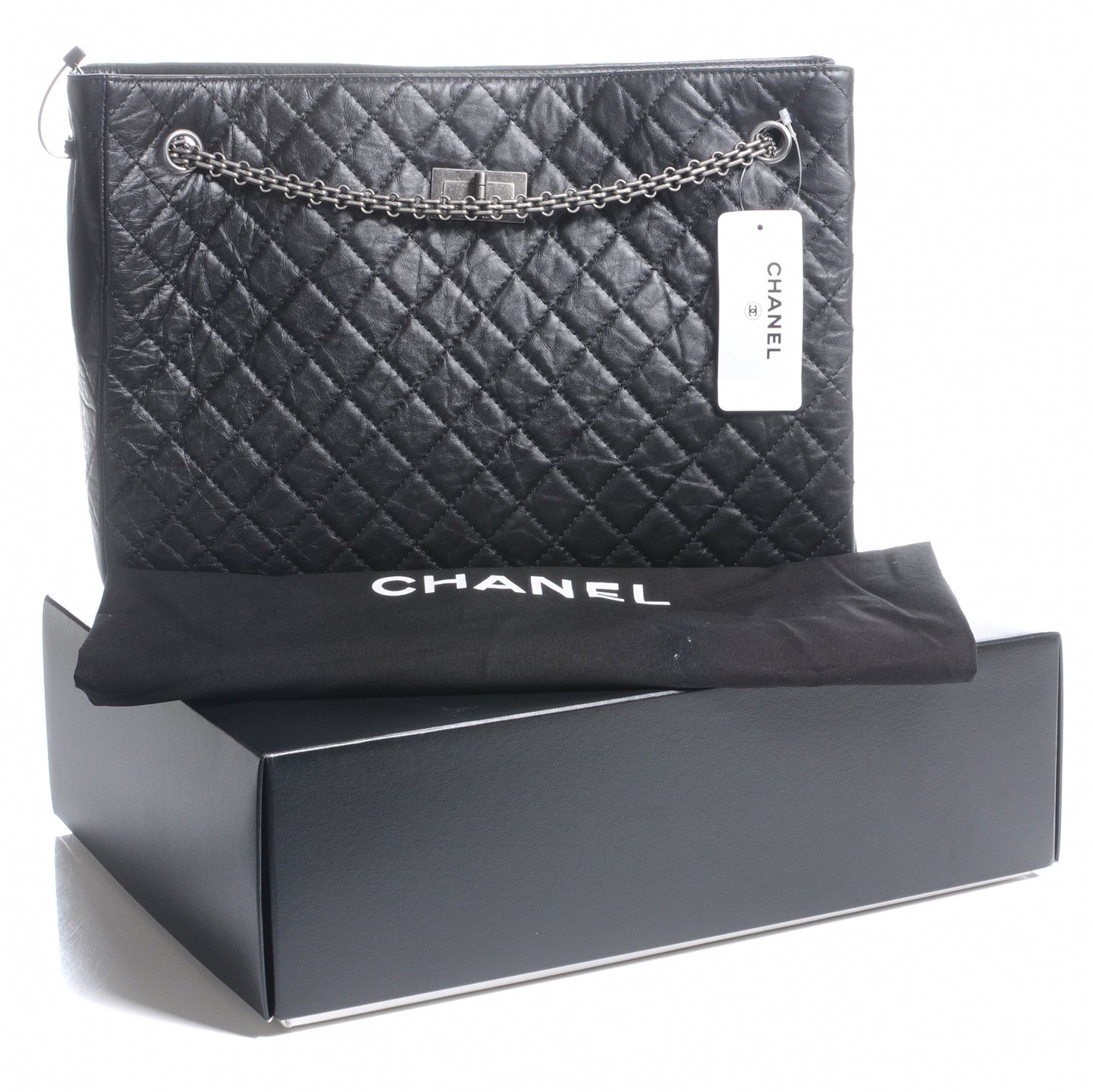 Aged Calfskin Reissue 2.55 Tote Black