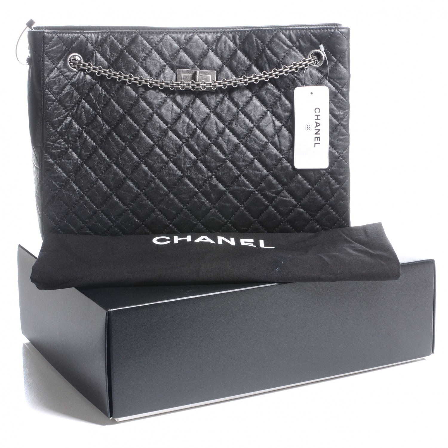 Chanel Aged Calfskin Reissue 2.55 Tote Black 8 of 8