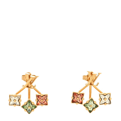 Louis Vuitton Metal Crystal Loulougram Earrings Multicolor 1 of 4