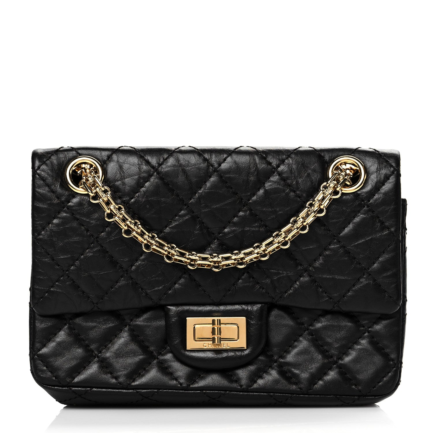 Chanel Aged Calfskin Quilted 2.55 Reissue Mini Flap Black 1 of 11