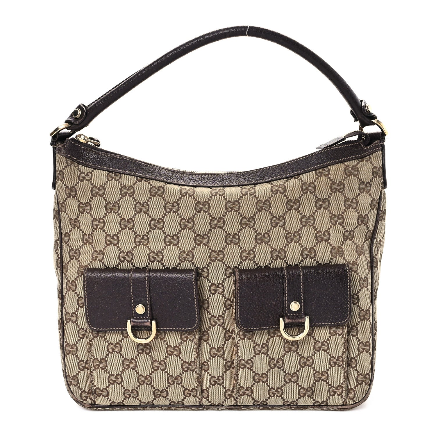 Gucci Monogram Pocket Hobo Brown 1 of 16