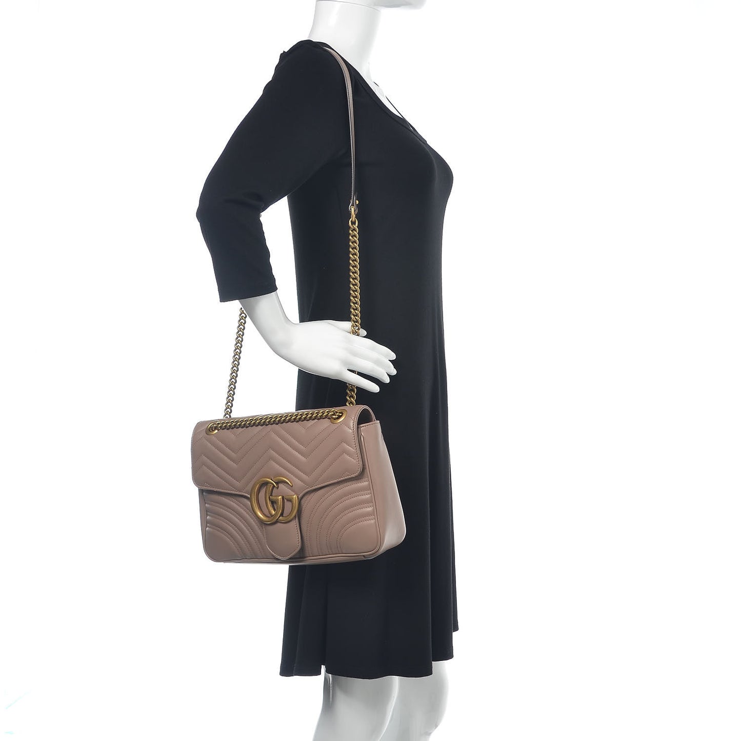 Calfskin Matelasse Medium GG Marmont Shoulder Bag Porcelain Rose