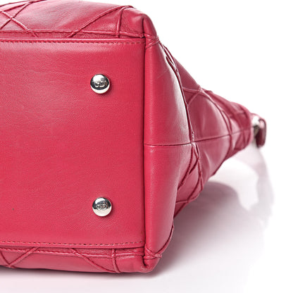 Christian Dior Lambskin Cannage Medium Granville Tote Fuchsia 6 of 17