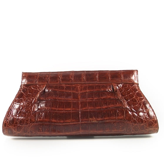 Crocodile Clutch Cognac