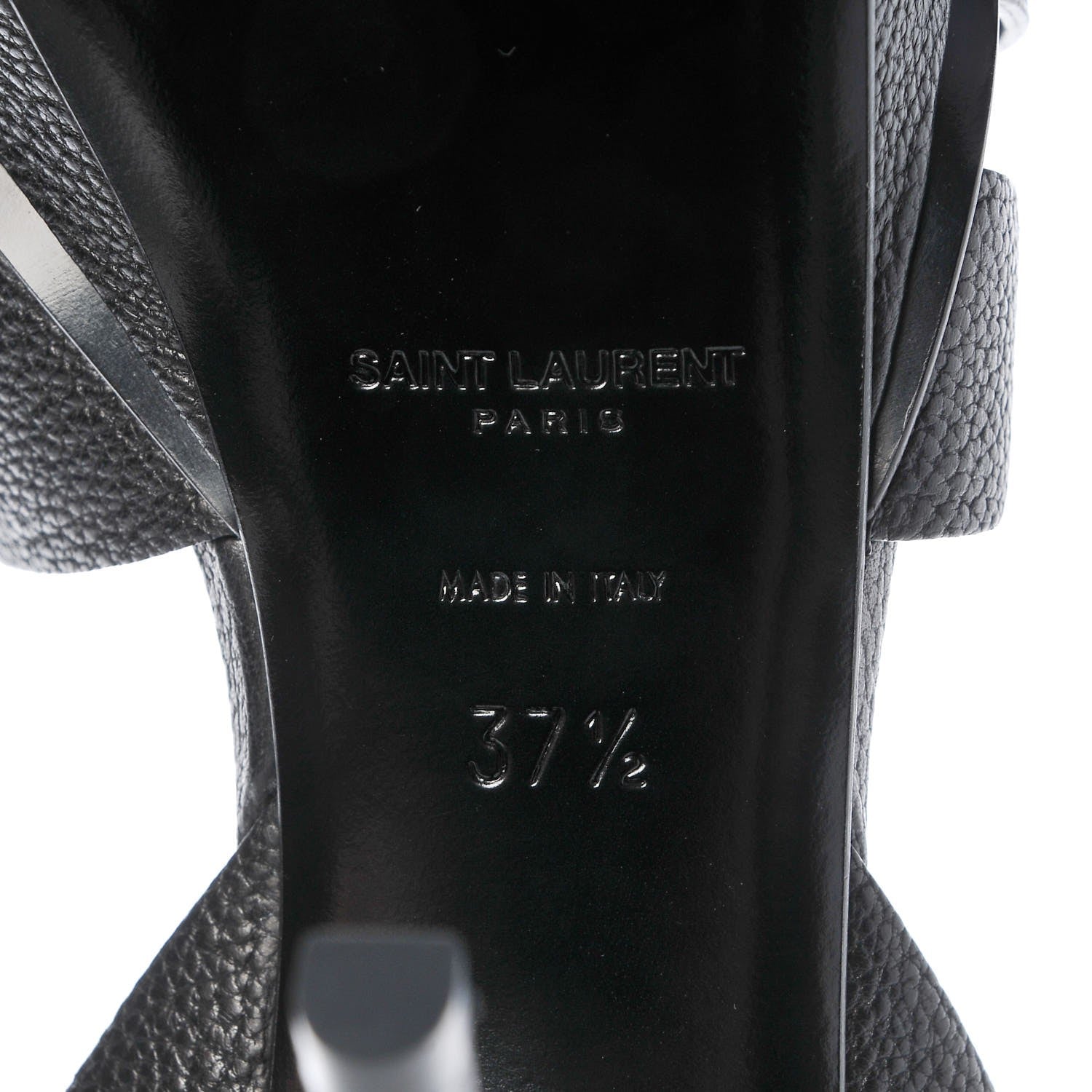 Saint Laurent Calfskin Tribute 75 Platform Sandals 37.5 Black 6 of 9