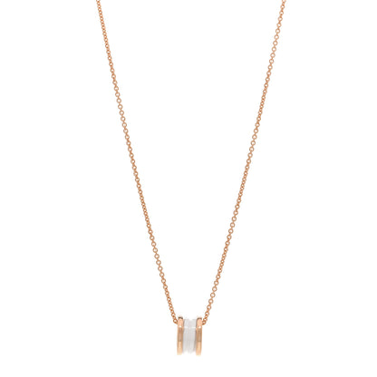 Bulgari 18K Rose Gold White Ceramic B.Zero1 Pendant Necklace 1 of 5