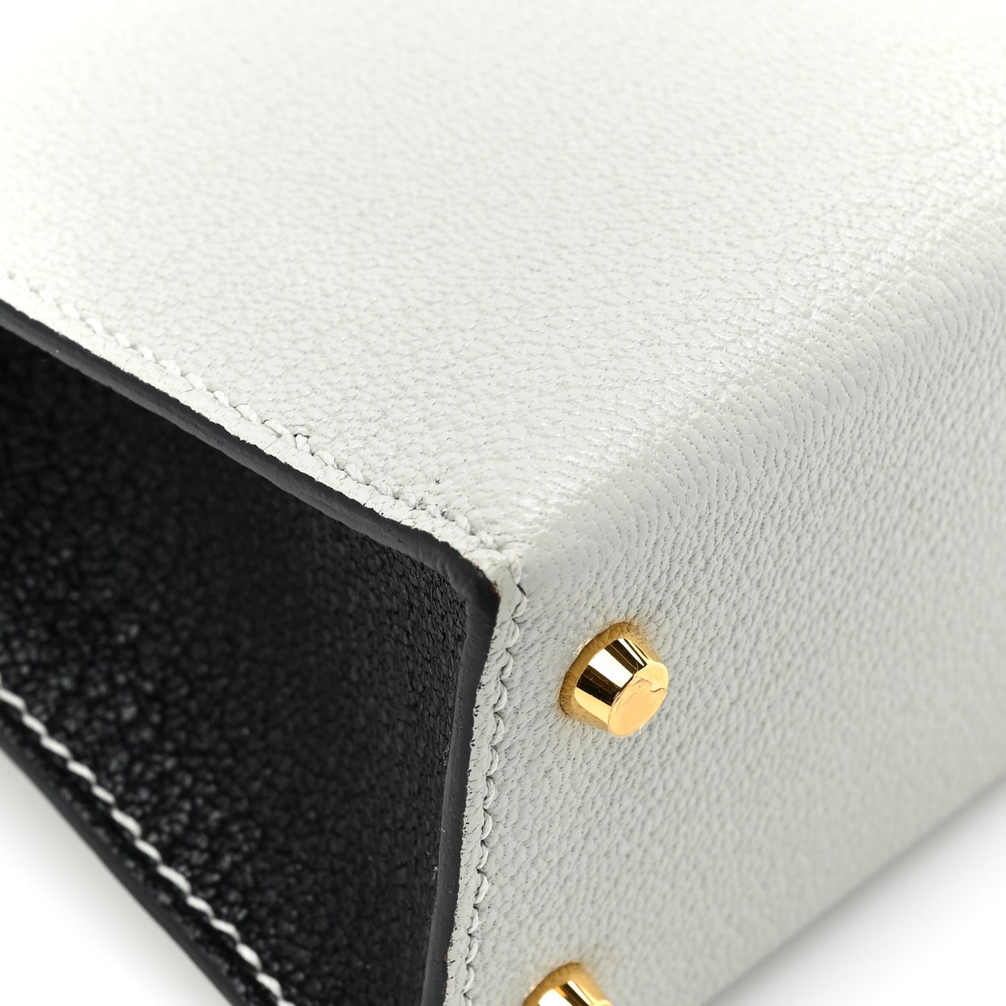 Chevre Mysore Horseshoe Mini Kelly Sellier 20 Gris Perle Black