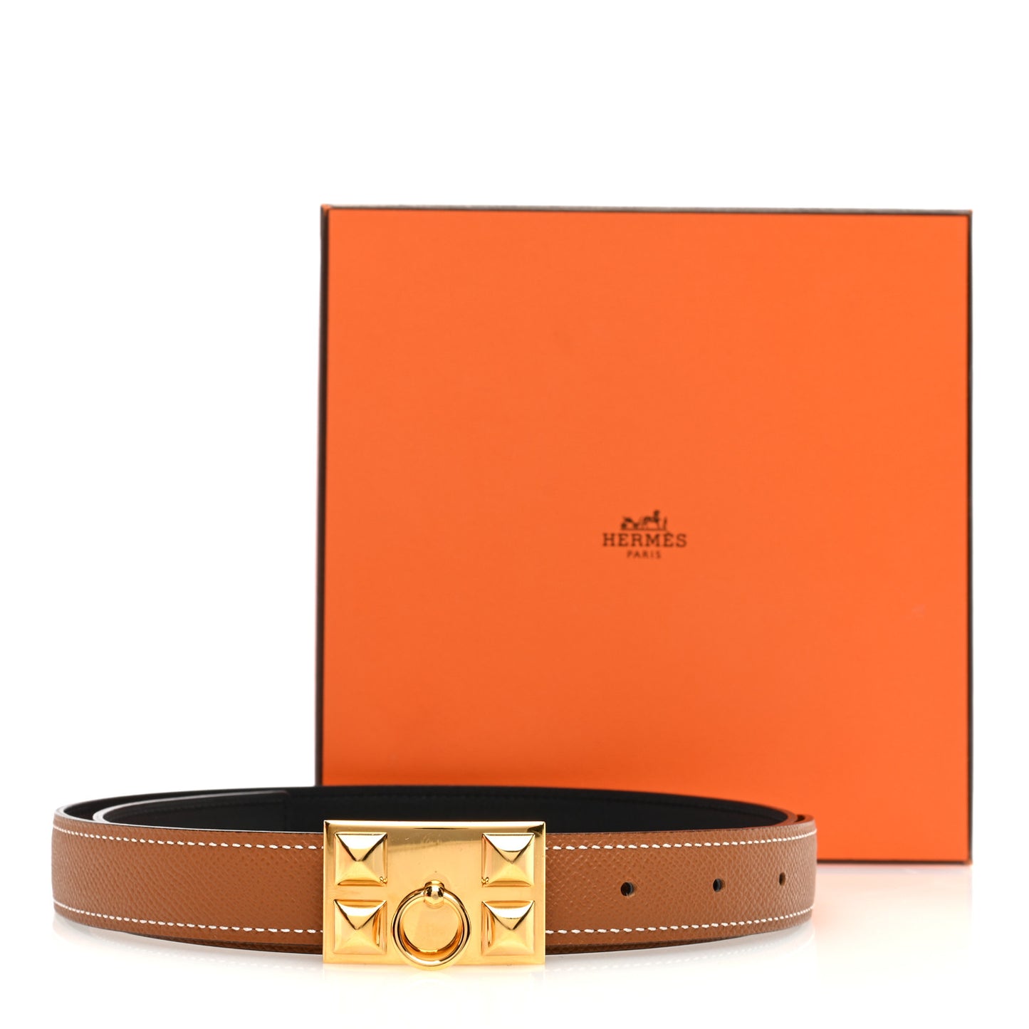 Swift Epsom 24mm Collier De Chien CDC Belt 85 34 Black Gold