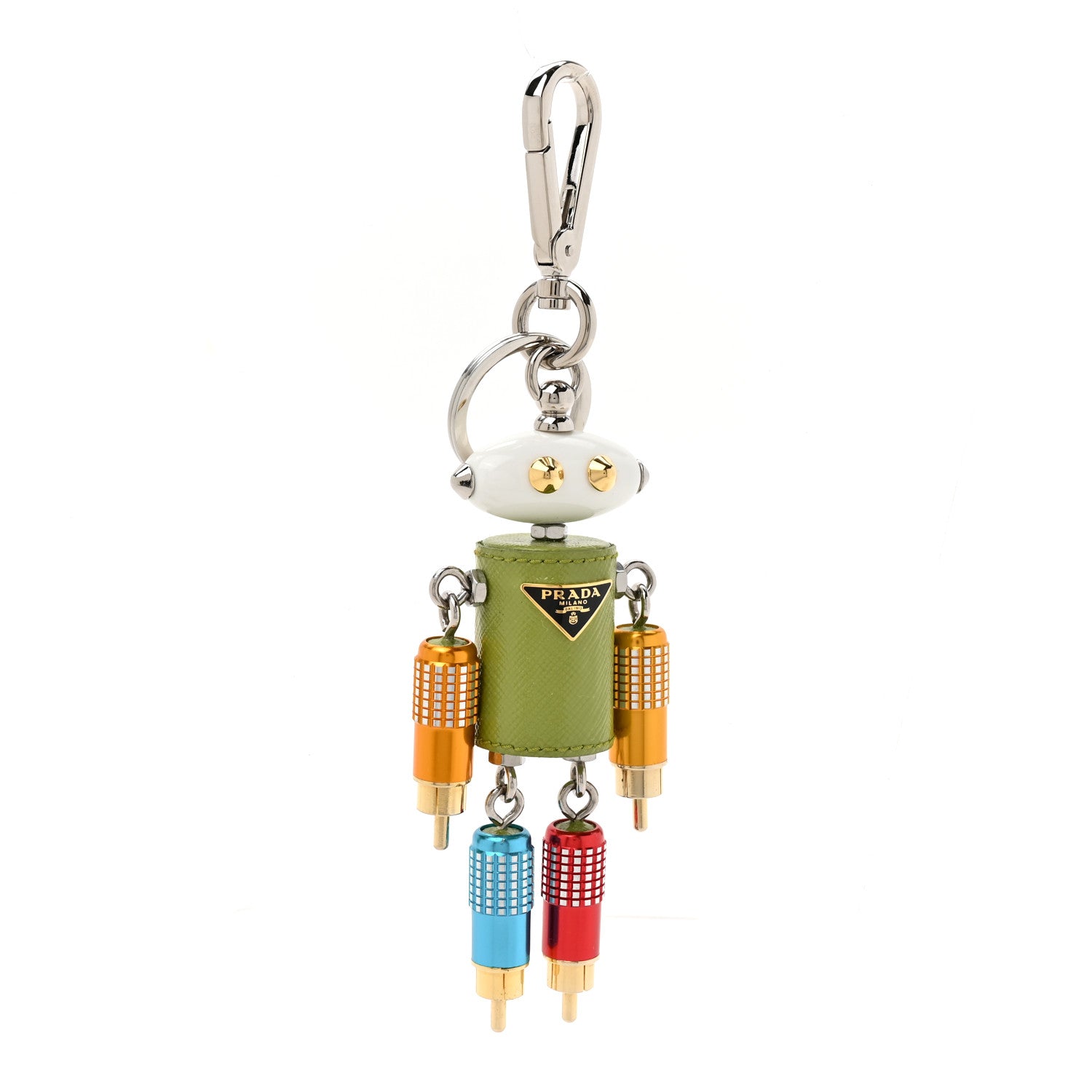 Prada Saffiano Romeo Robot Trick Keychain Prato 1 of 3