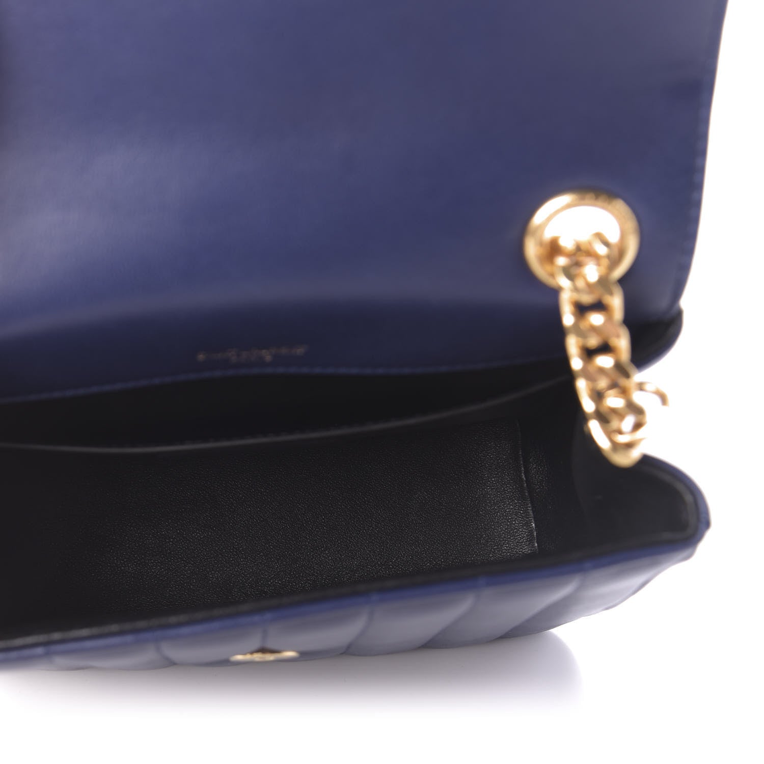 Saint Laurent Lambskin Matelasse Monogram Medium Vicky Chain Bag Blue 5 of 9