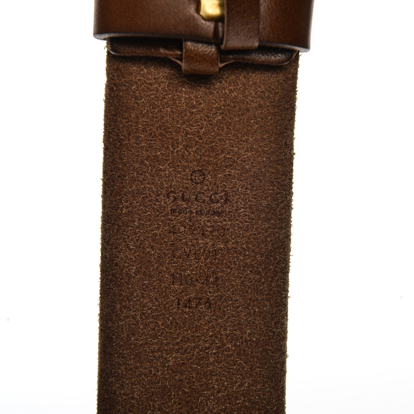 Calfskin Brass Feline Buckle Belt 110 44 Brown