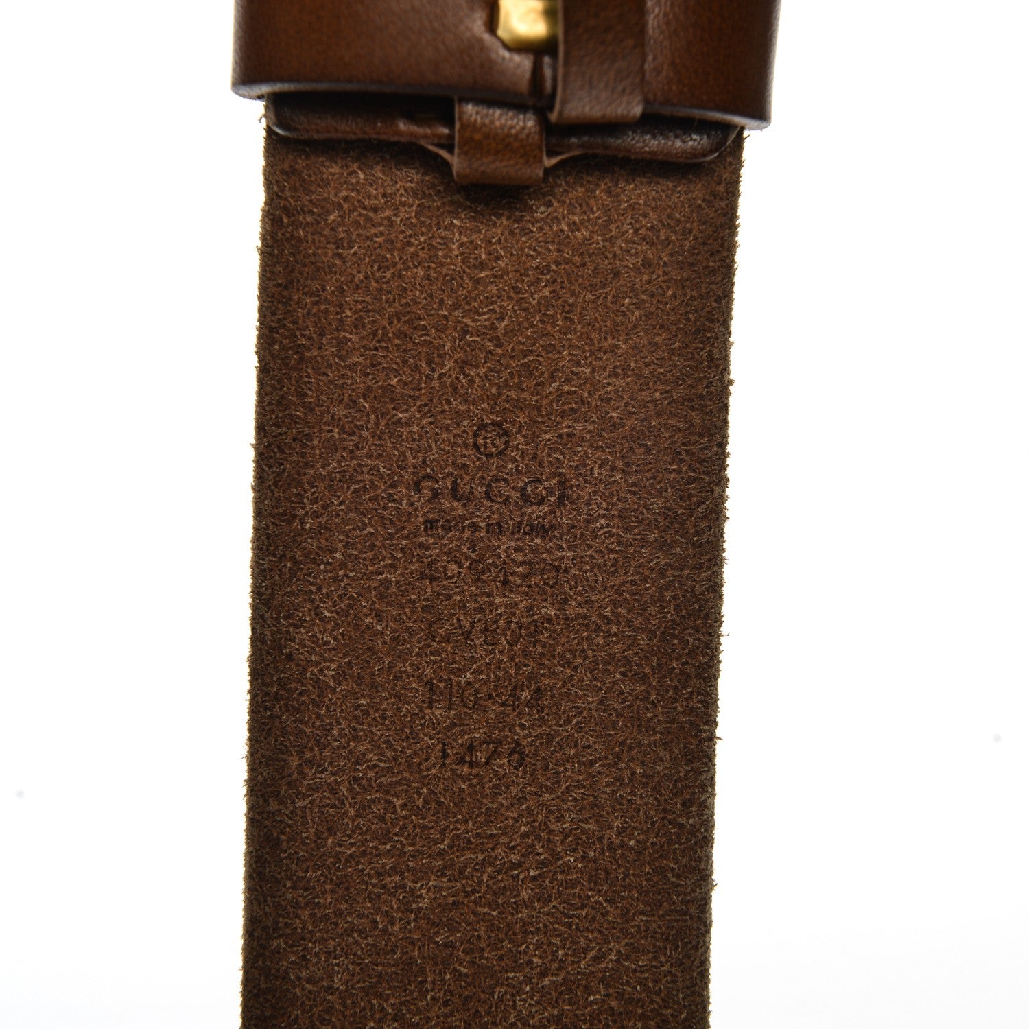 Gucci Calfskin Brass Feline Buckle Belt 110 44 Brown 6 of 7