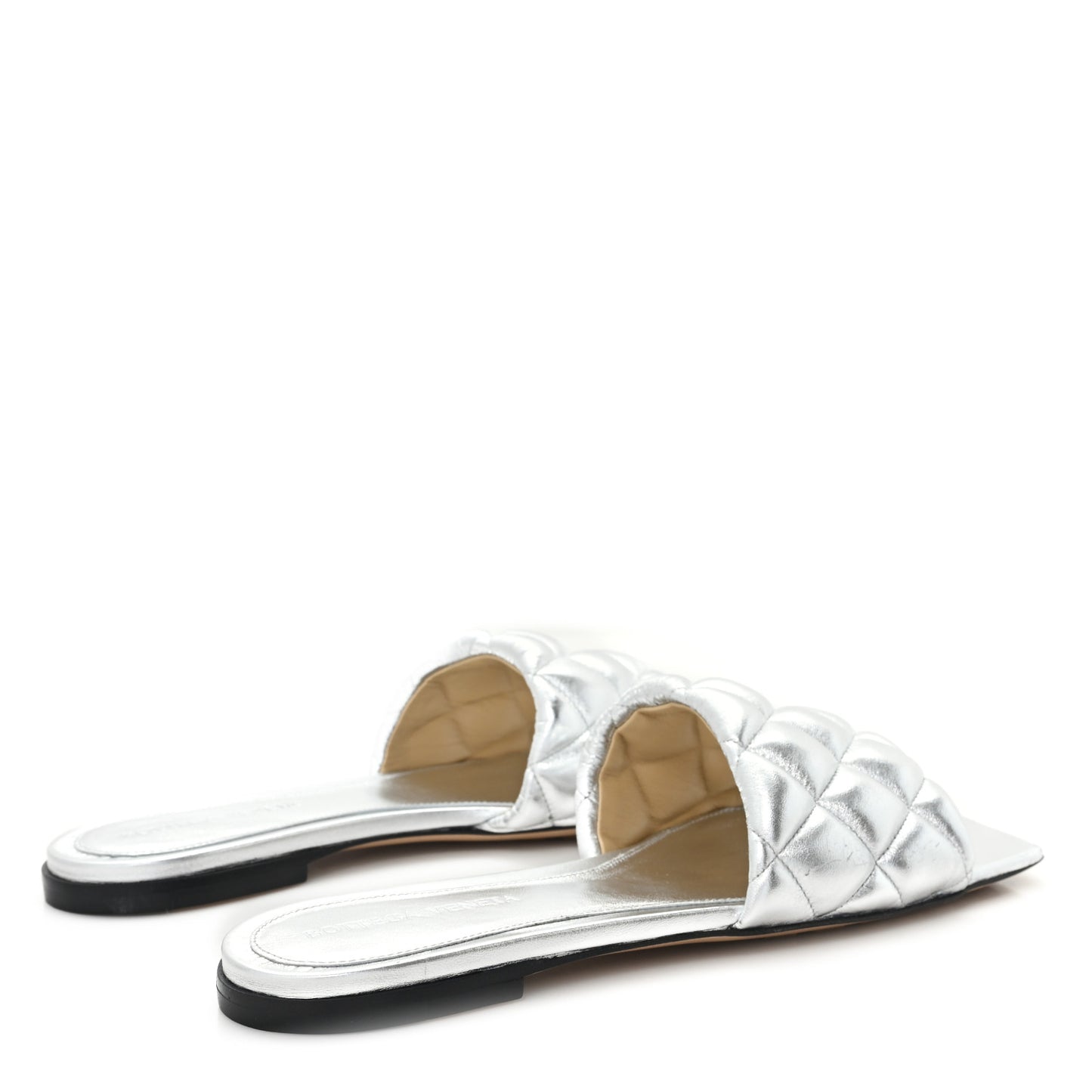 Reflection Matelasse Padded Flat Sandals 36 Silver