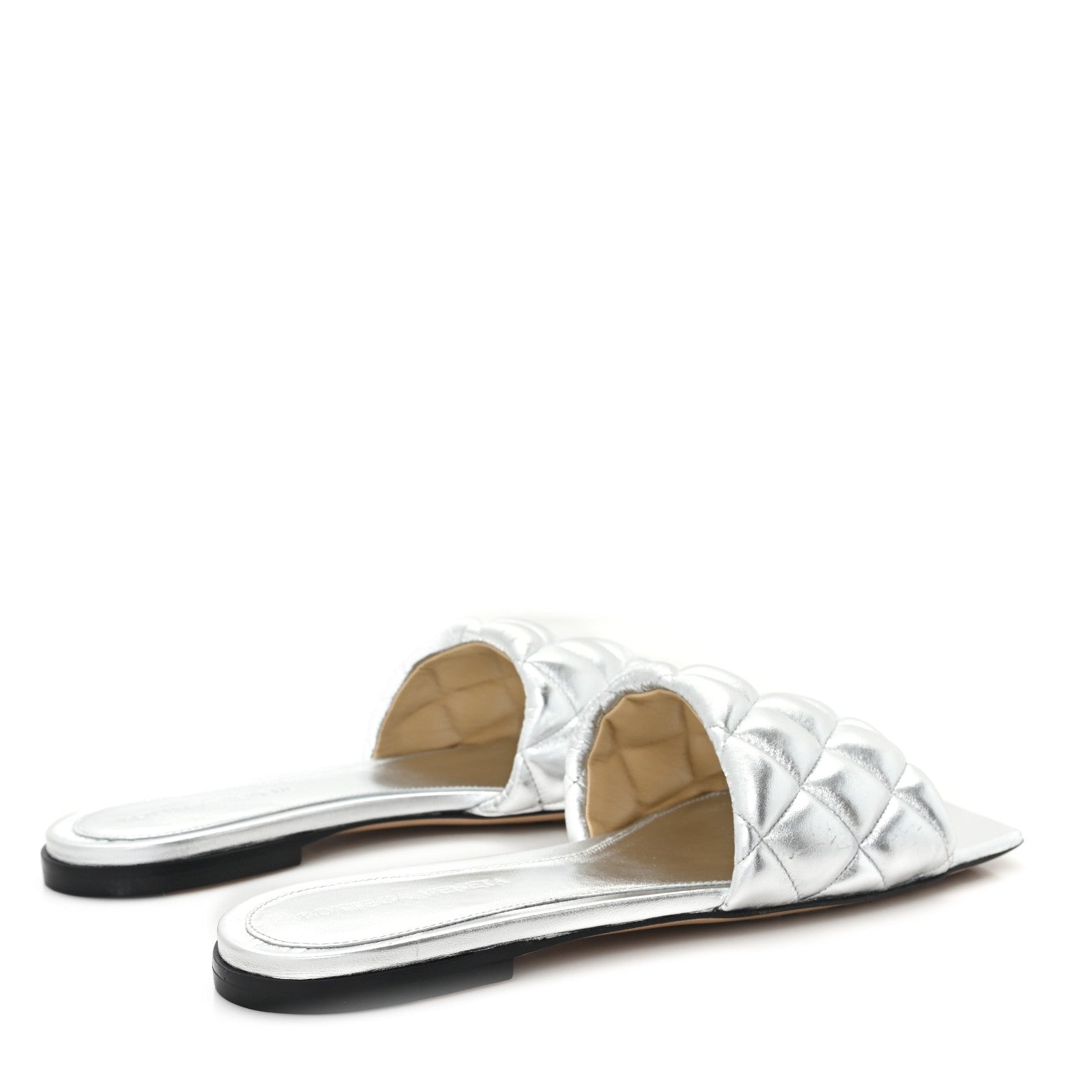 Bottega Veneta Reflection Matelasse Padded Flat Sandals 36 Silver 5 of 9