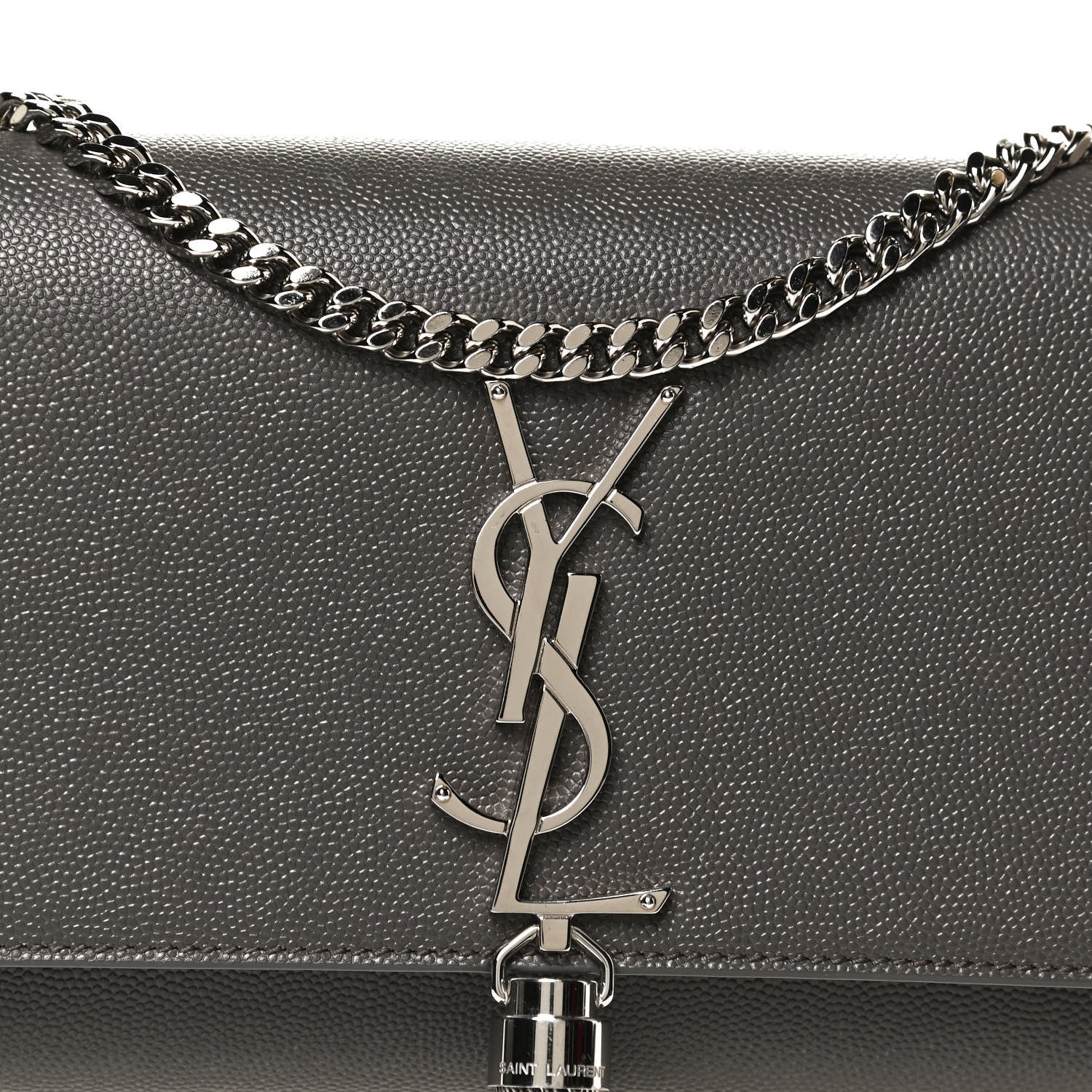Saint Laurent Grain De Poudre Small Classic Monogram Kate Tassel Satchel Earth 7 of 9