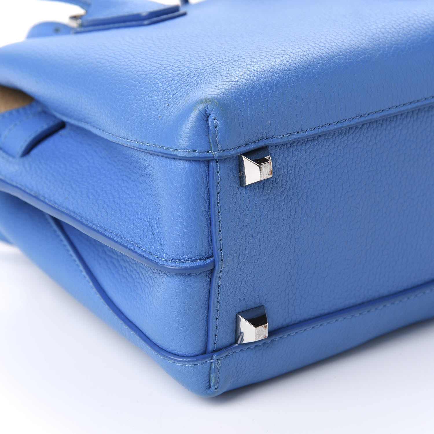 MCM Grained Calfskin Mini Milla Tote Mediterranean Blue 7 of 14