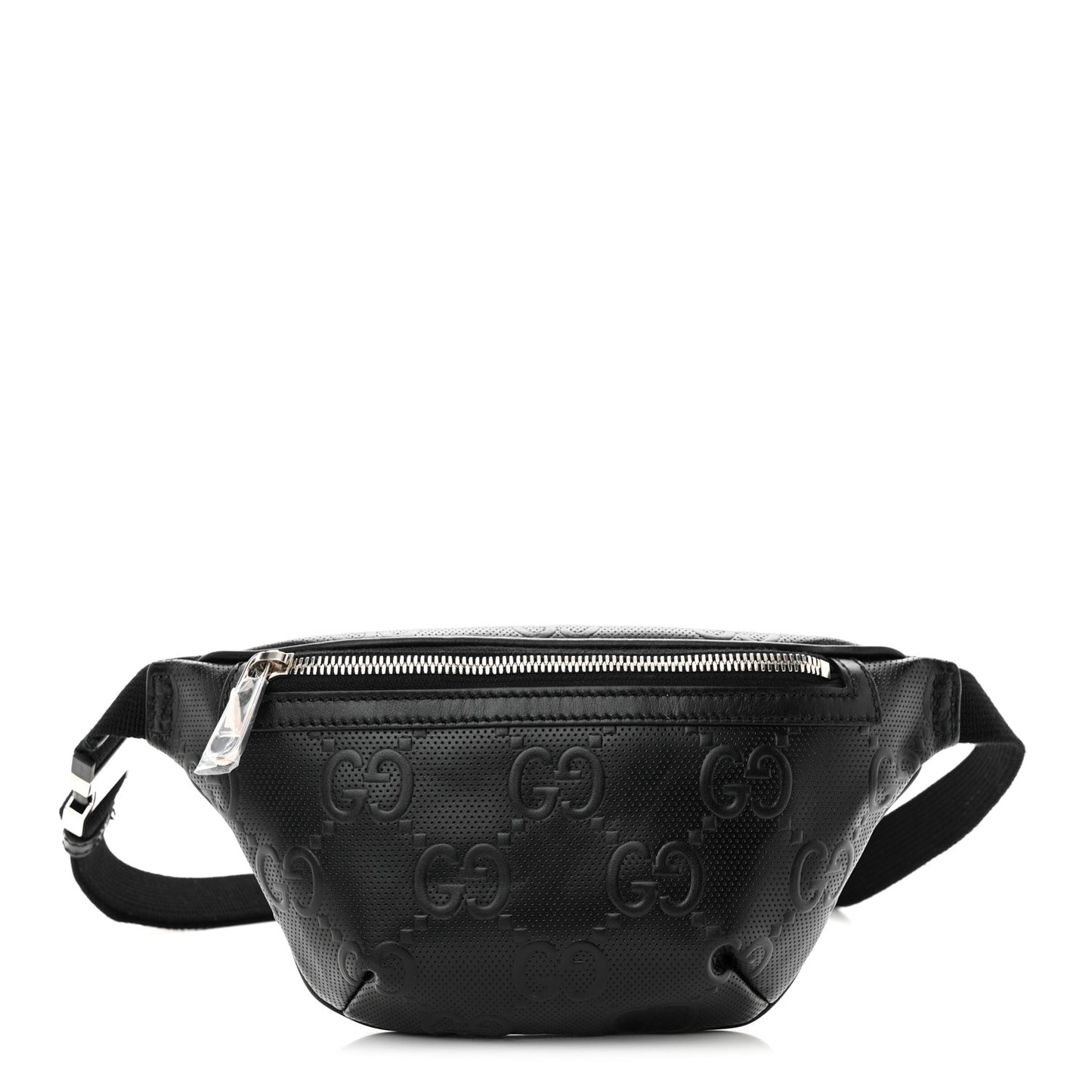 Calfskin GG Tennis Embossed Belt Bag Black