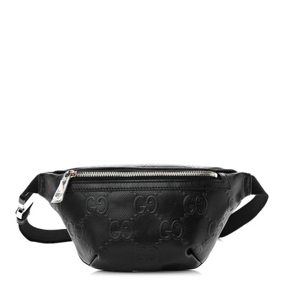Gucci Calfskin GG Tennis Embossed Belt Bag Black 1 of 11
