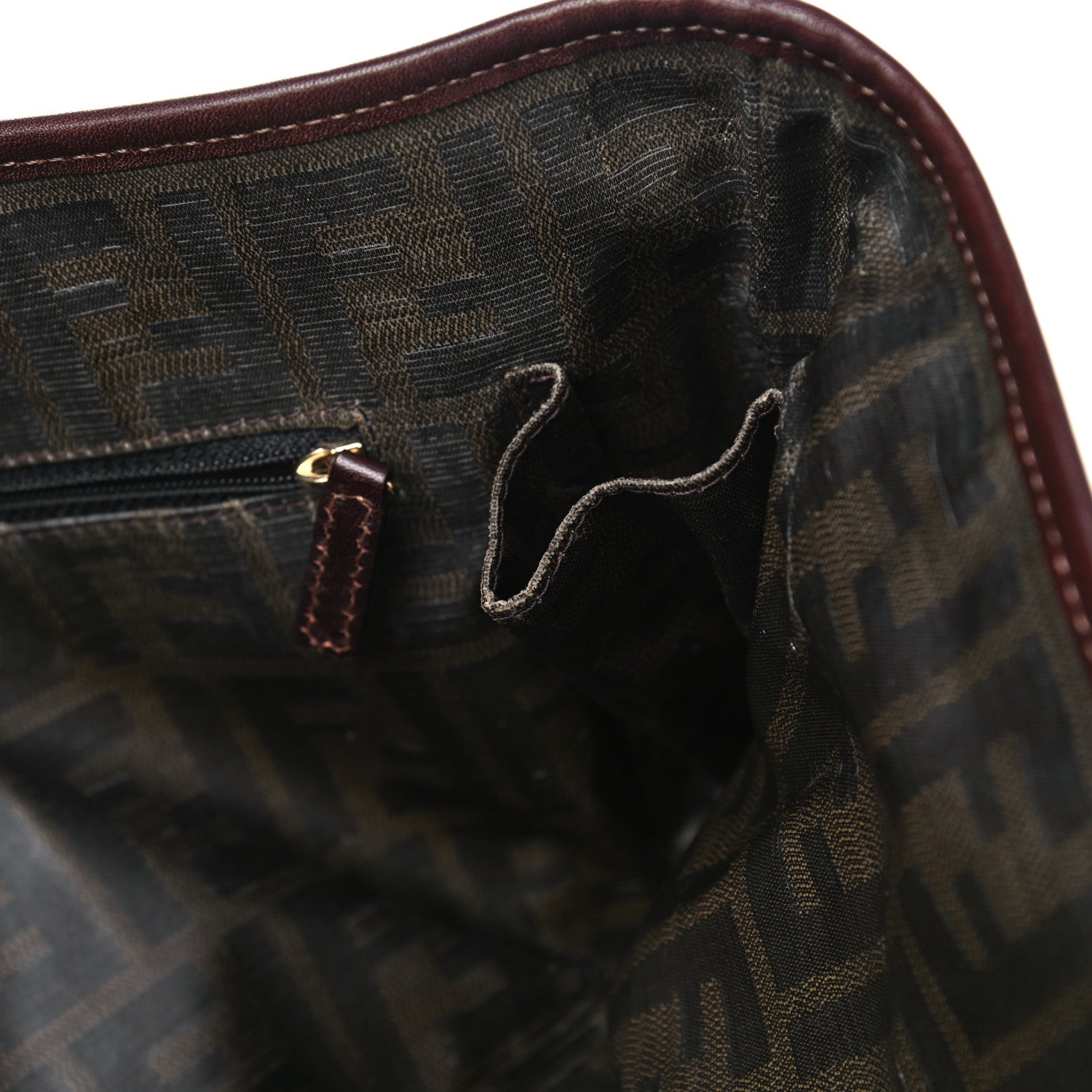 Fendi Calfskin FF Woven Medium Roll Tote Moro 7 of 16