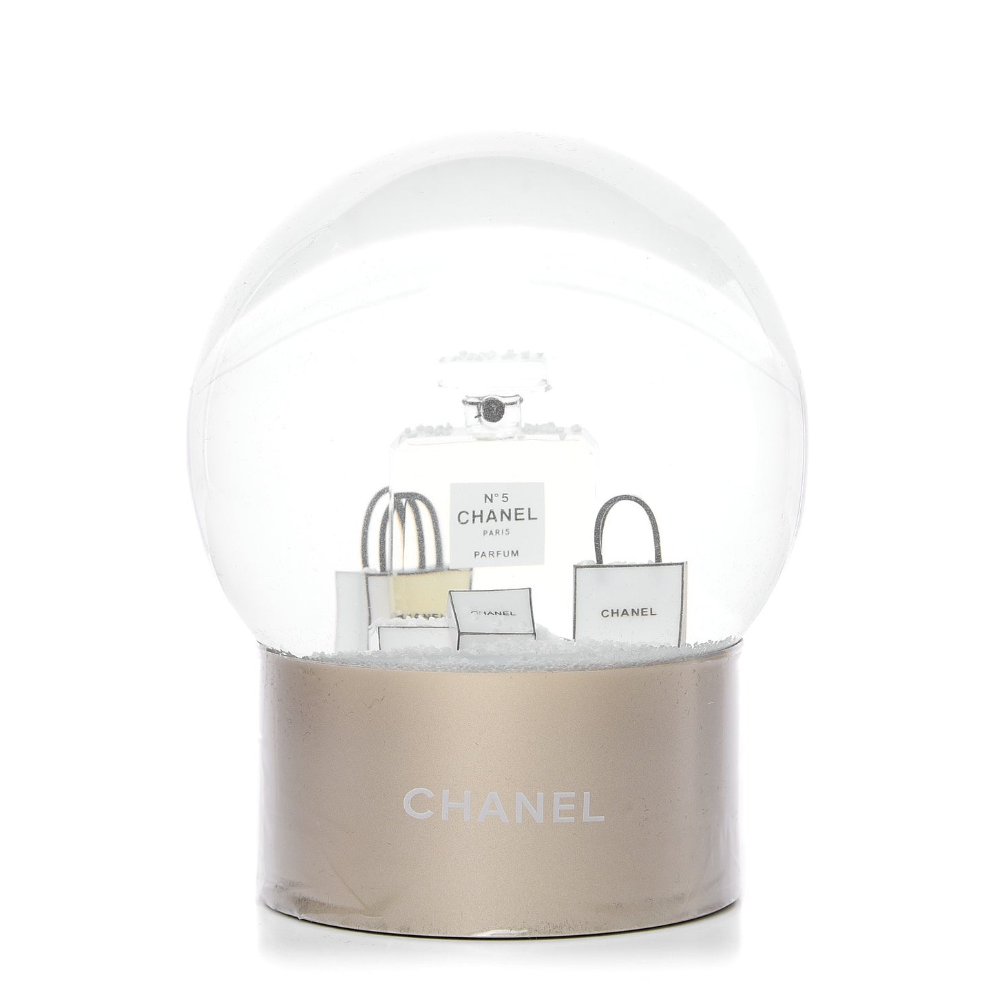Glass N°5 Perfume Bottle Snow Globe