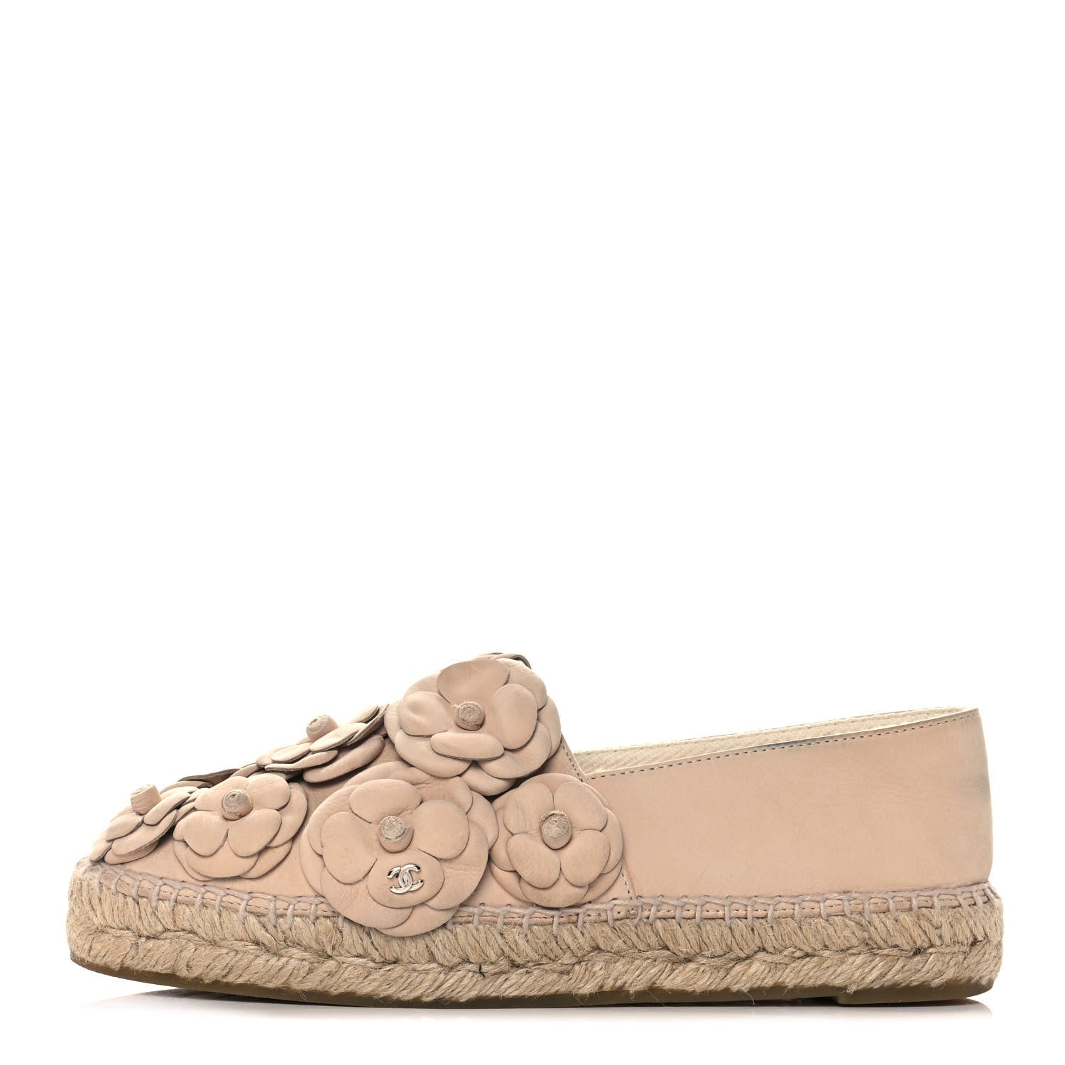 Chanel Suede Camellia CC Espadrilles 38 Pink 1 of 8